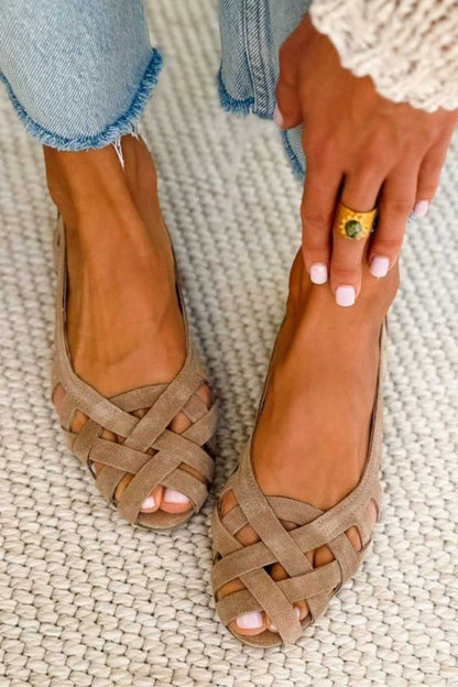 Women's Woven Slip On Sandals