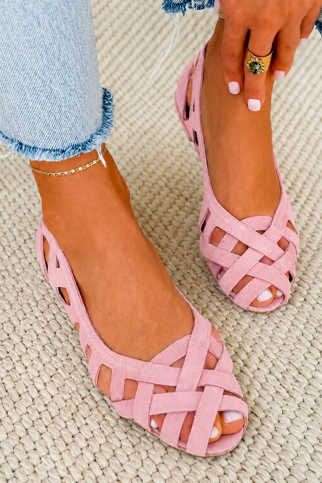 Women's Woven Slip On Sandals