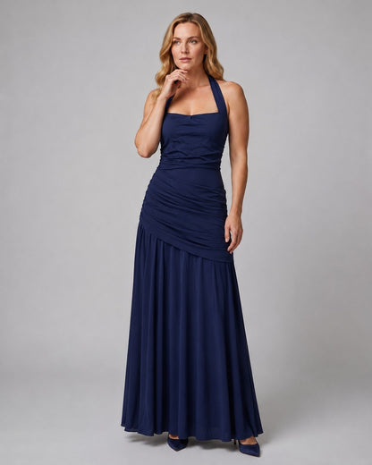 Women's Mermaid Halter Maxi Formal Dress