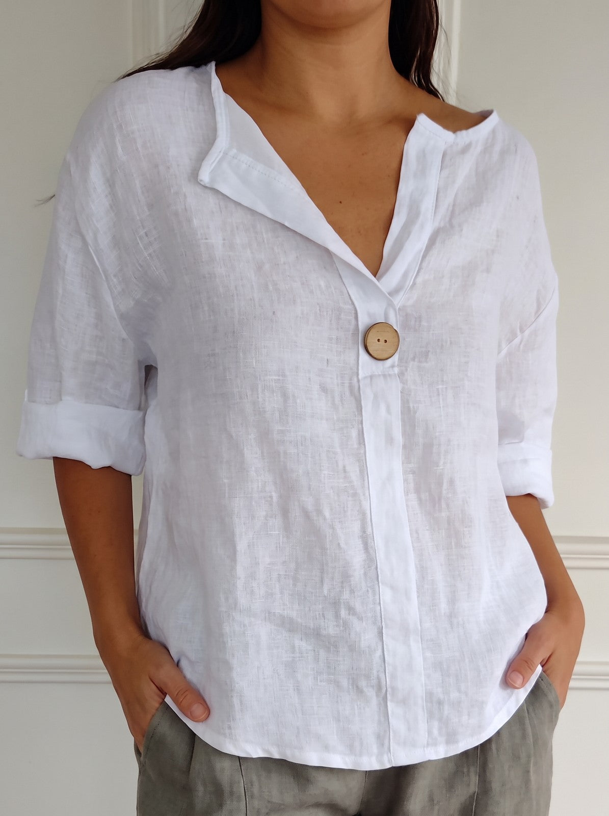 Women's Relaxed V Neck Blouse