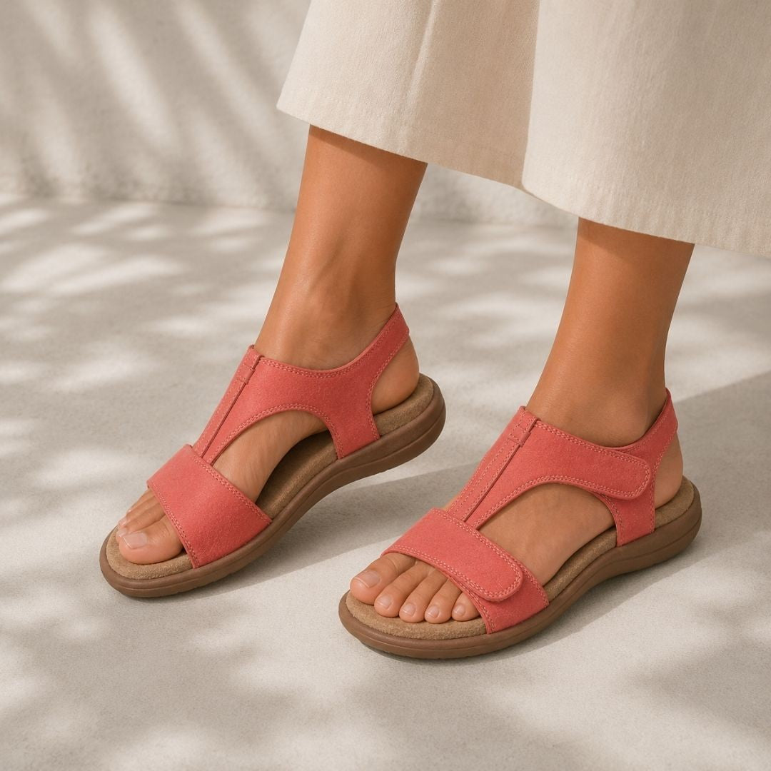 Women's Flat T Strap Walking Sandals