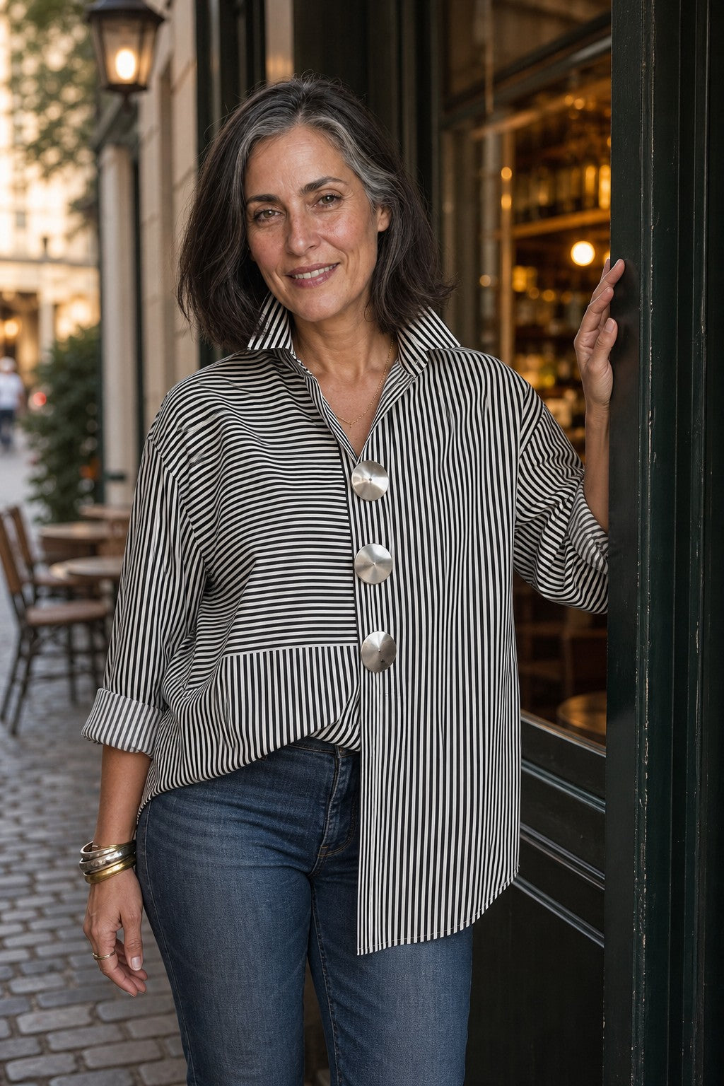 Women's Striped Button Up Shirt