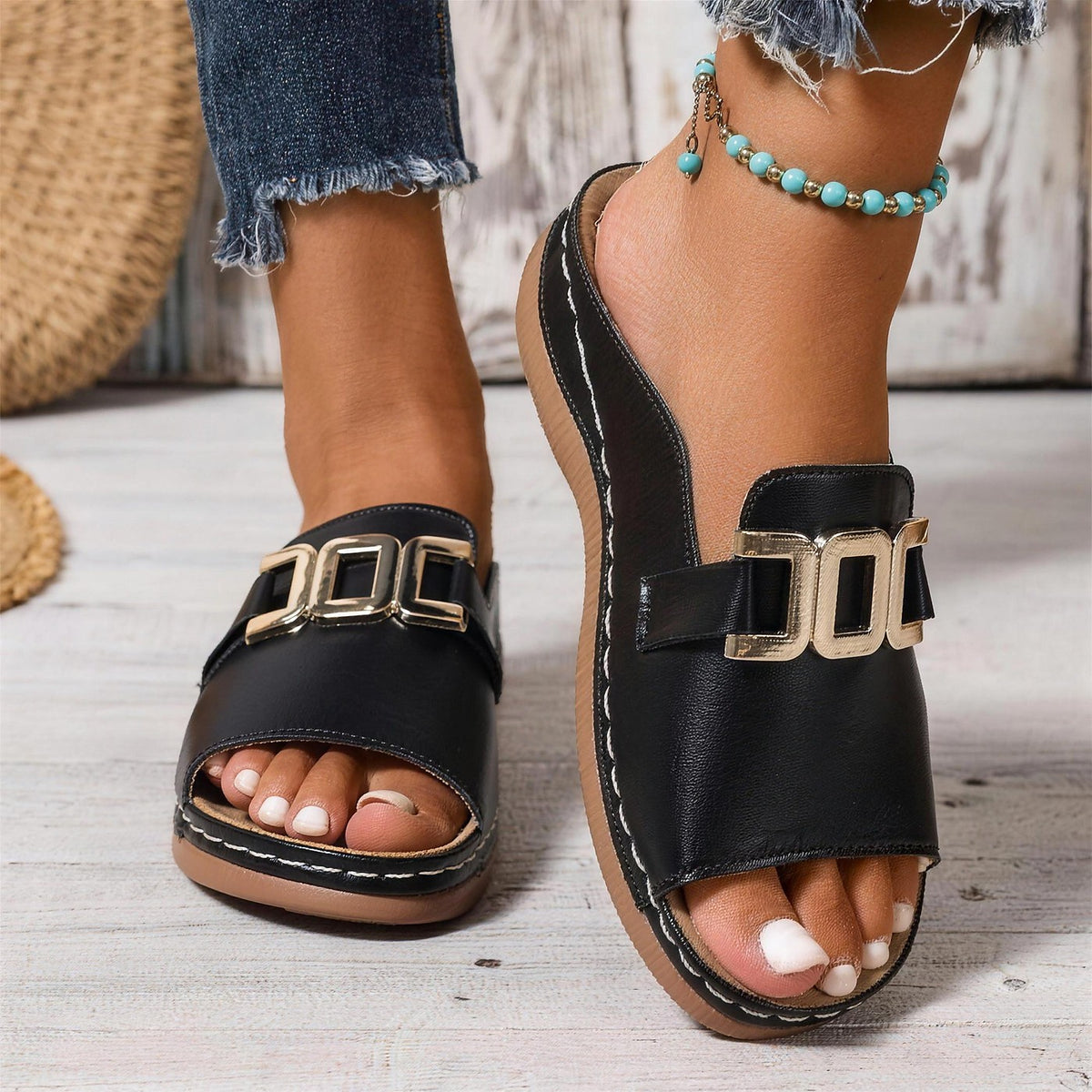 Women's Slip On Platform Wedge Sandals