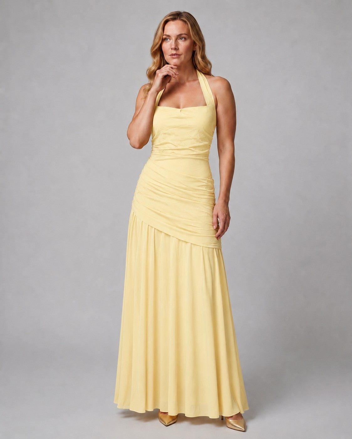 Women's Mermaid Halter Maxi Formal Dress