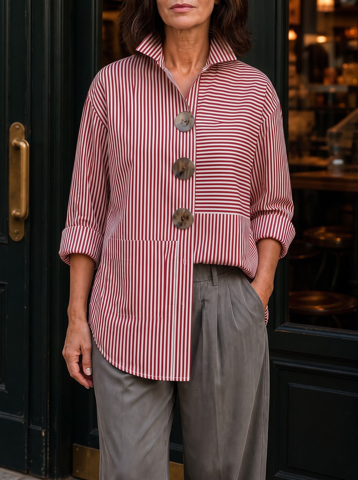 Women's Striped Button Up Shirt
