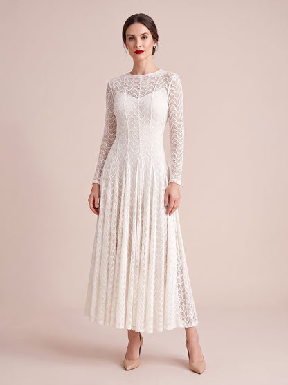 Women's Vintage Neckline Lace Evening Dress
