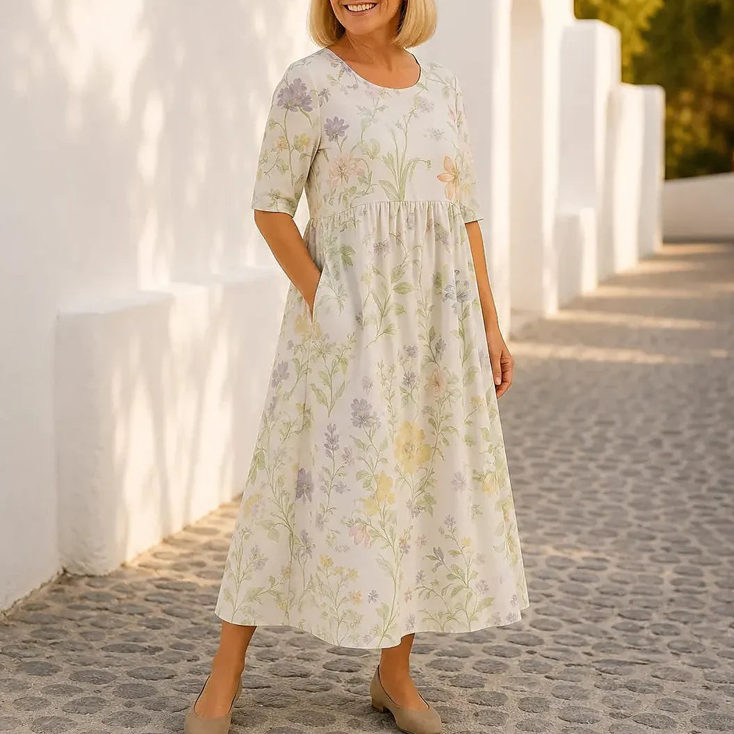 Women's Floral Empire Waist Maxi Dress
