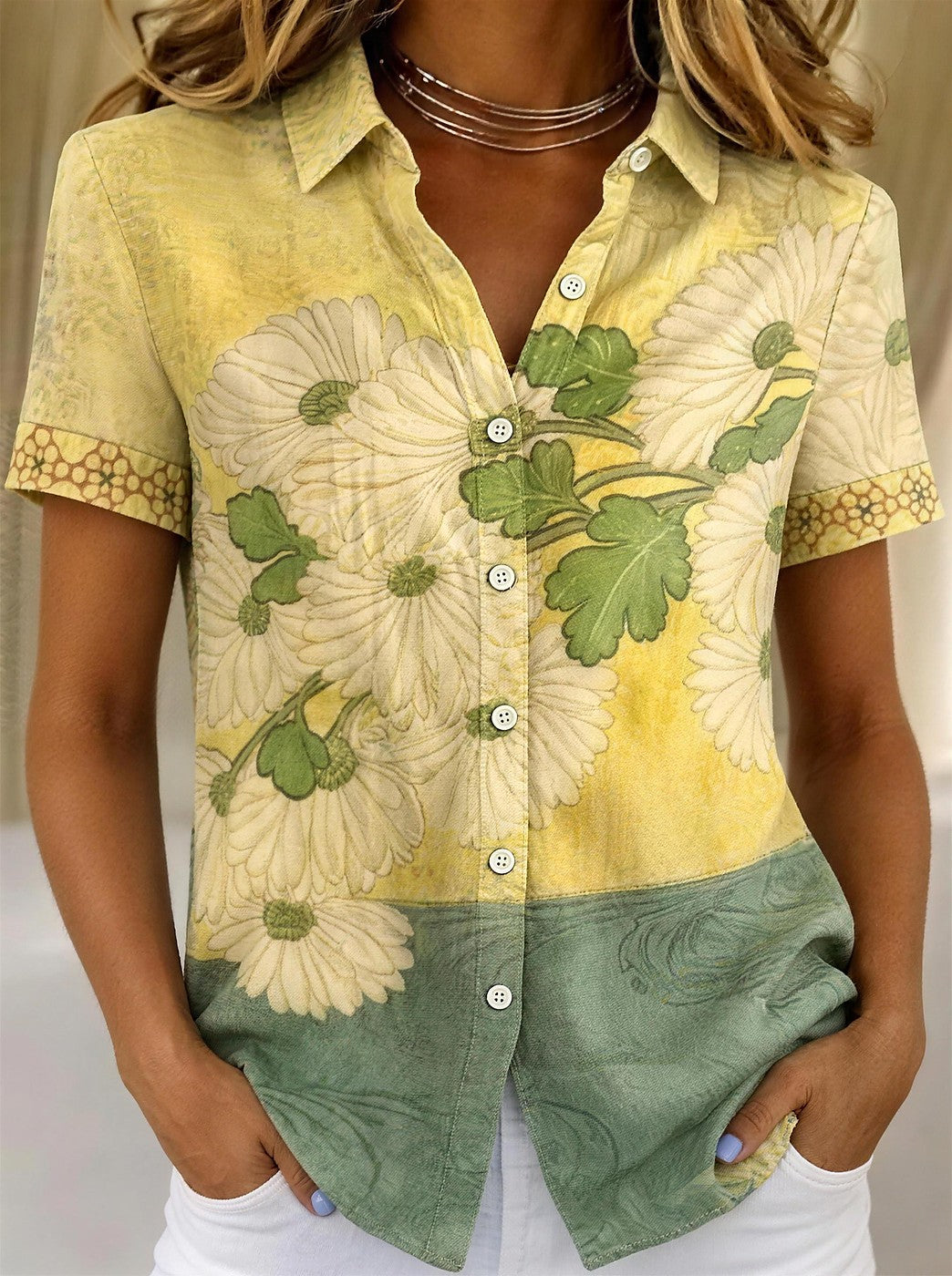Women's Floral Button Up Shirt