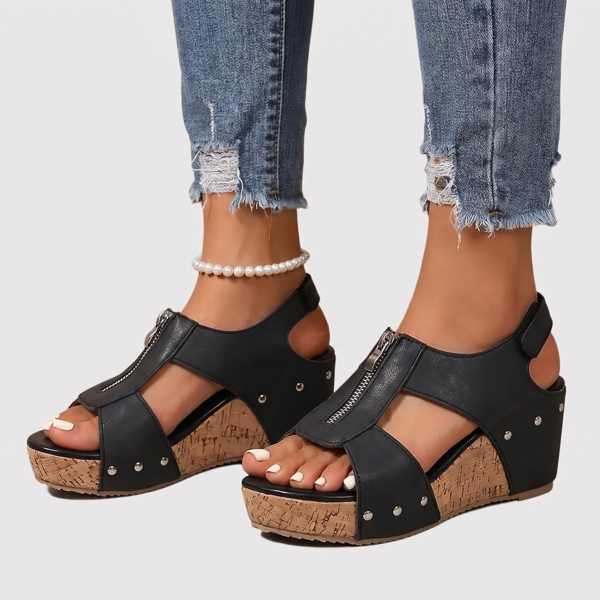 Women's Studded Wedge Sandals