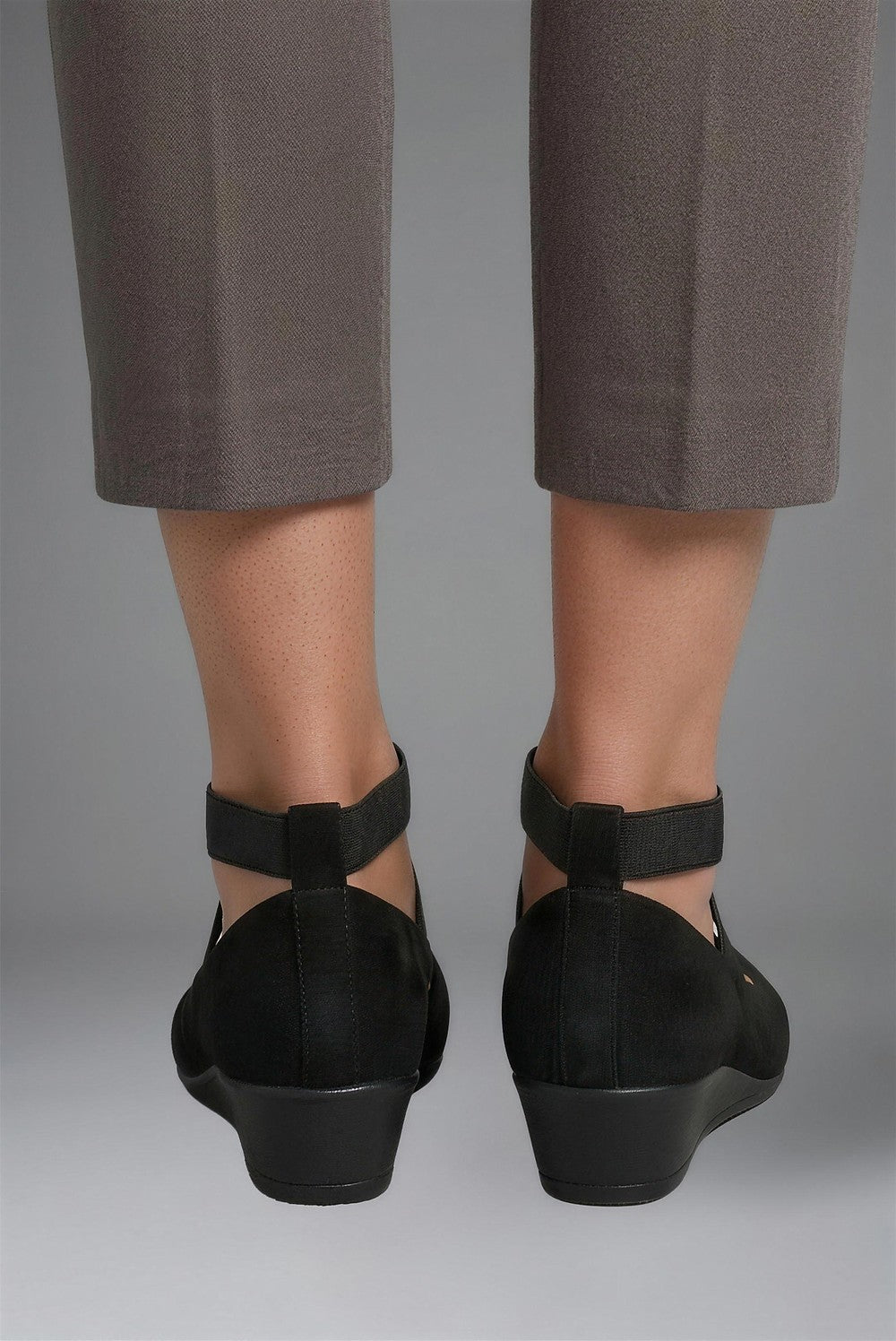 Women's Low Wedge Shoes with Ankle Strap