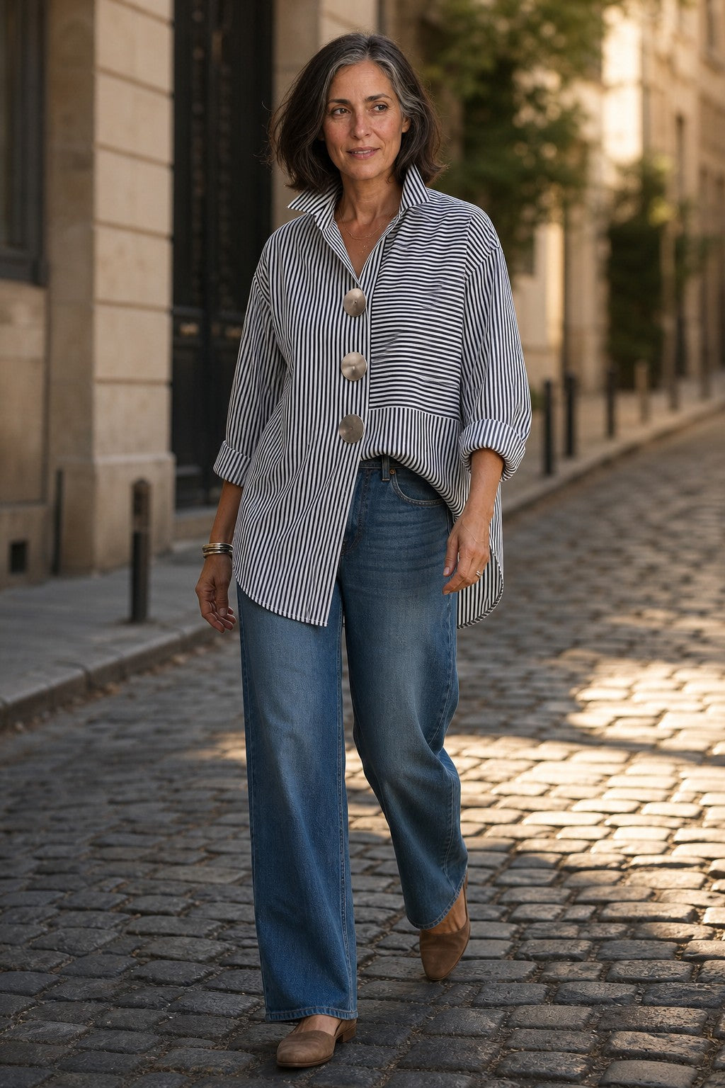 Women's Striped Button Up Shirt