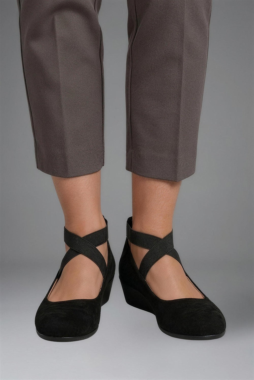Women's Low Wedge Shoes with Ankle Strap