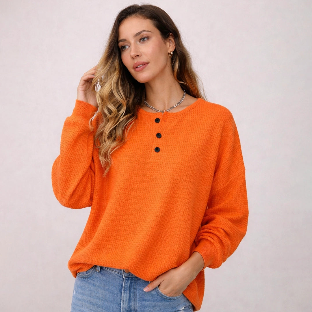 Waffelstrick Damenpullover Greta